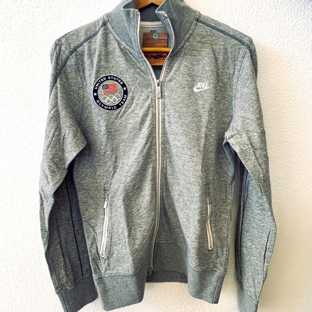NIKE U.S. Olympic Trials Track Jacket, Small, Heather Gray, NEW